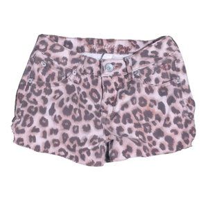 Justice Girls cheetah Denim Shorts size 14S simply low